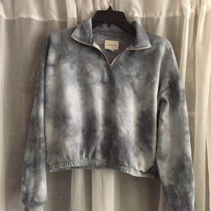 American Eagle Blue Tie Dye Cropped Jacket